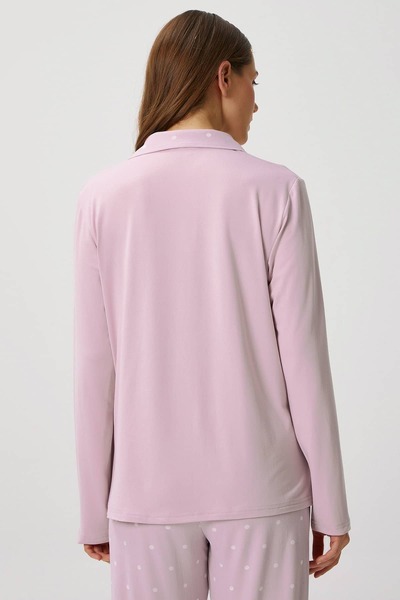 Ritnice Kadın Efsa Puantiye Extra Soft Lila Pijama Takımı