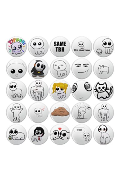 Major Selection 25 Adet TBH otizm yaratık Yippee   Anime Pin broş Buton Rozet...