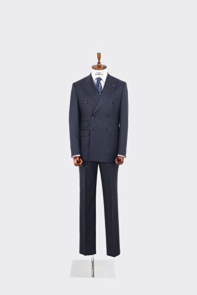 Kadir Büyükkaya Kırlangıç Yaka Kruvaze Erkek Takım Elbise-KAW1262W