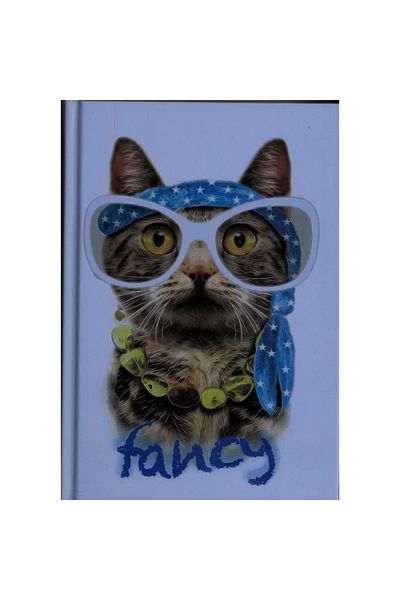 DEFFTER Caiet cu rigle A5 cu animale de culoare argintie elegantă / Fancy Cat - 96 Yp