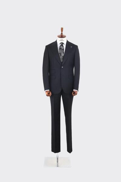 Kadir Büyükkaya Kırlangıç Yaka İki Düğmeli Erkek Takım Elbise-KAW1342W