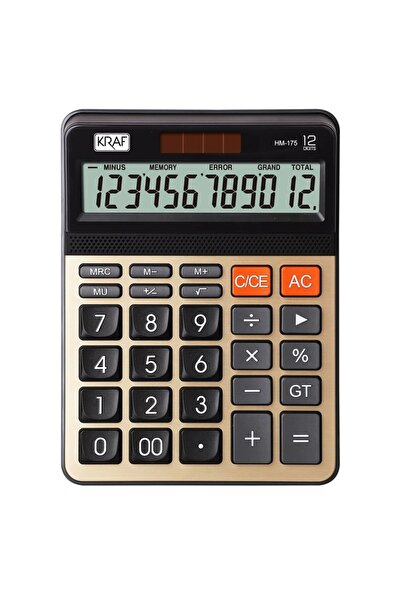 KRAF 12 HANE MASAÜSTÜ HESAP MAKİNESİ HM-175 GD