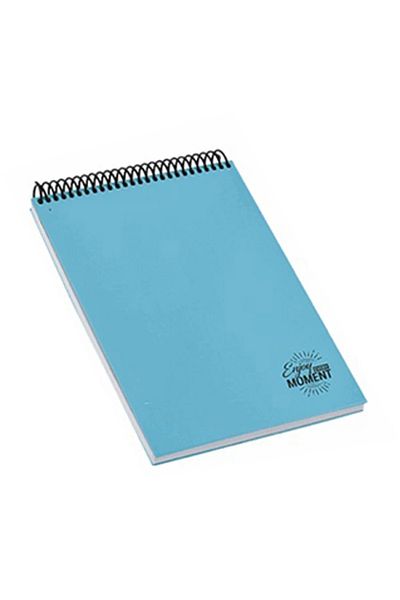 Mikro Pastel Blue Spiral Hard Cover Lined Micro Trend Notebook - 17x24, 120YP