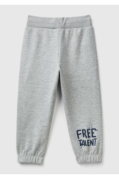 Benetton Gray Melange Boy's Sweatpants