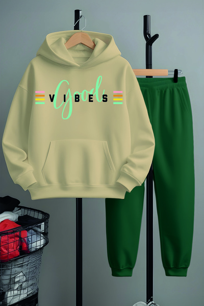 MYADA Good Vıbes Printed Lower Upper Tracksuit Set 22435