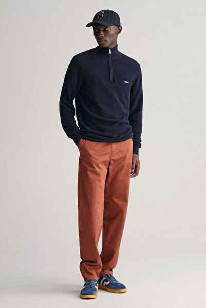 Gant Erkek Regular Fit Yarım Fermuarlı Kazak - Lacivert