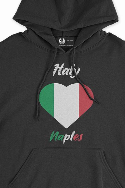 Cix Μαύρο φούτερ Napoli με καρδιά - Φτερωτό φανέλα