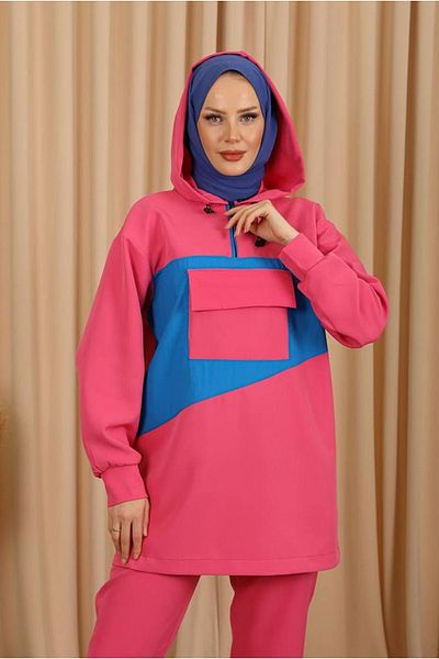 Moda Rosa 25K3057 - Pink - Sports Suit with Front Pocket