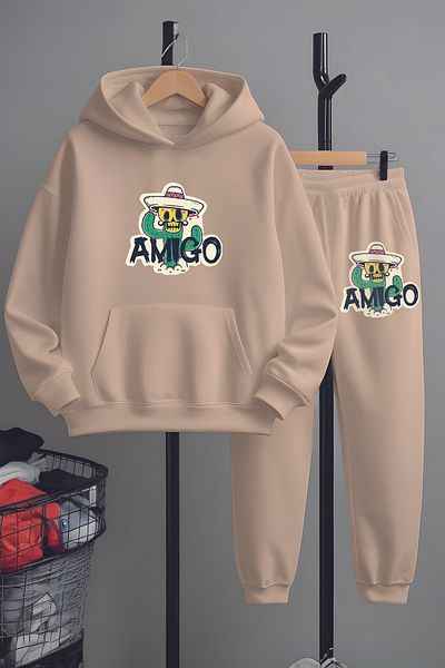 MYADA Boy's Amigos Printed Top and Bottom Tracksuit Set 22440
