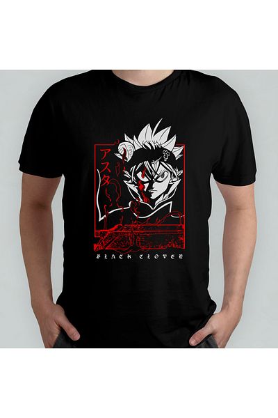 Pixxa Μαύρο τριφύλλι Asta - T-Shirt 100% Cotton Crew Neck Model 3
