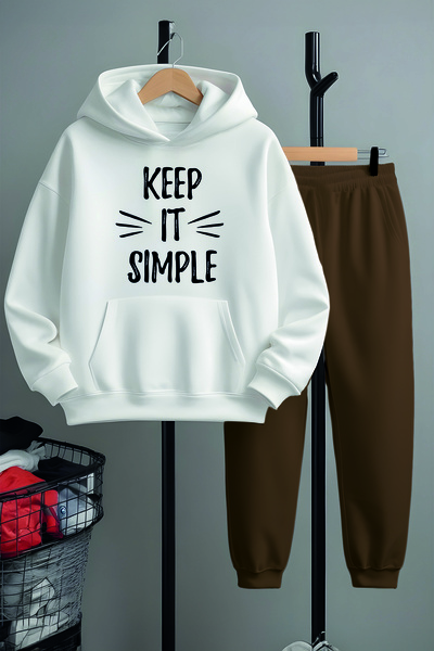 MYADA Special Design Keep It Simple Printed Girl's Tracksuit Set 22437-12