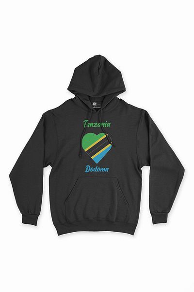 Cix Hanorac negru Dodoma Tanzania Flag Heart Heart