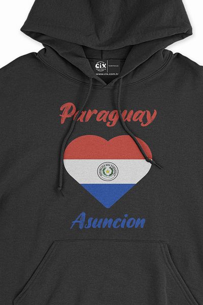 Cix Asuncion Paraguay Flag Heart Hanorac negru