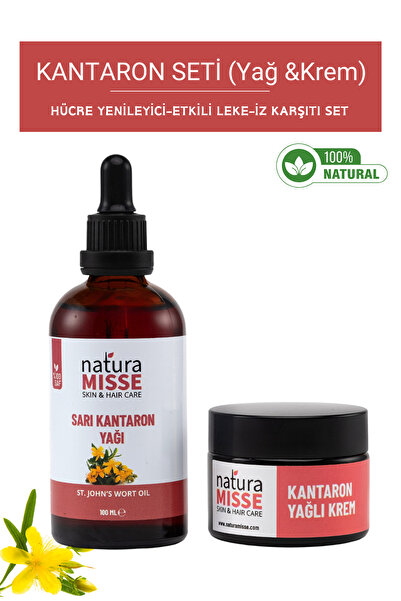NaturaMisse Kantaron Bakım Seti Doğal Kantaron Yağlı Krem 50 ml Sarı Kantaron...