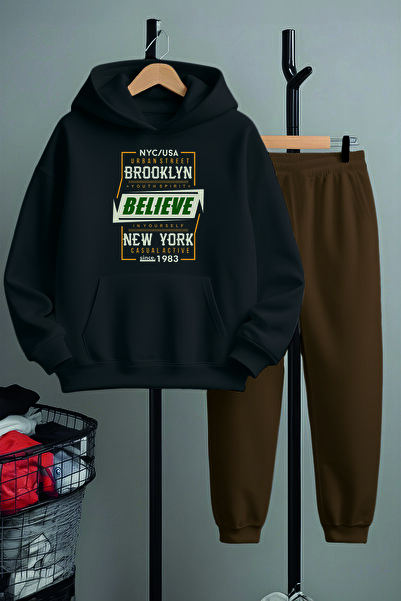 MYADA Спеціальний дизайн Believe New York Принт Спортивний костюм 22476