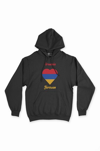 Cix Erevan Armenia Flag Heart Hanorac negru Hanorac