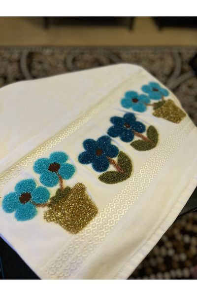 Fiesta Hand Face Towel with Punch Embroidery