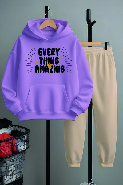 MYADA New Season Every Thing Amazing Printed Sweatpants Set 22437-13
