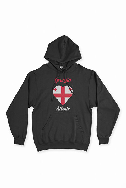 Cix Atlanta, Džordžija, zastava, srce, crna majica sa kapuljačom