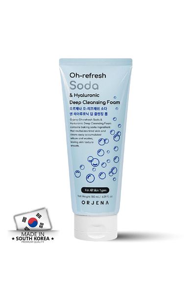 Orjena Oh-Refresh Soda and Hyaluronic Cleansing Foam - 180ml Moisturizing Foam