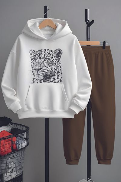 MYADA Set de trening cu imprimeu leopard cu design special 22484