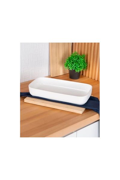 şirin eşyalarım Pure Royal Porcelain Rectangular Presentation Bowl 35.5 Cm