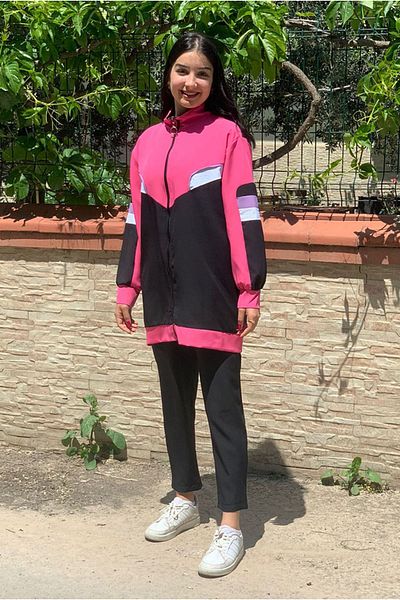 Moda Rosa 25K3058 - Pink - Jacket Colorful Double Suit