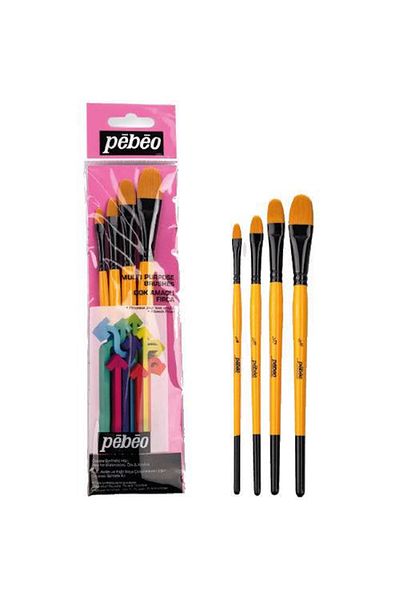 Pebeo 4-Piece Brush Set Cat Tongue No:1/4