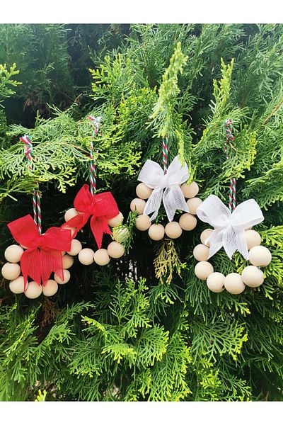 İ&DBABY 1 buc roșu 1 buc alb mixt ornamente decorative mărgele diametru 1,8 mm lungime curea inclusiv 14 cm