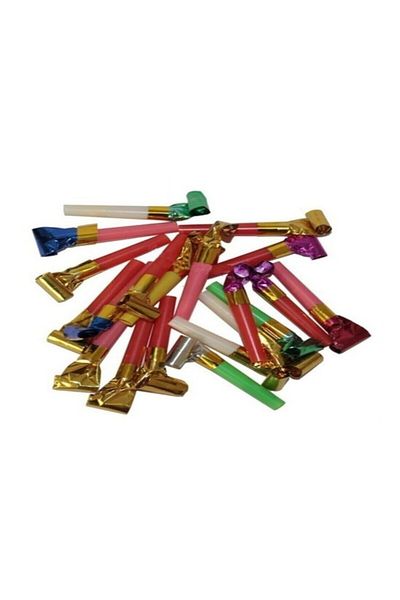 Kuzey 8 Pieces Large Size Colorful Whistle - Christmas New Year's Slide Sound Whistle