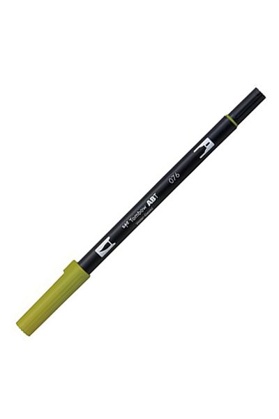 Tombow Brush Abt 076 Graphic Pen Green Ochre