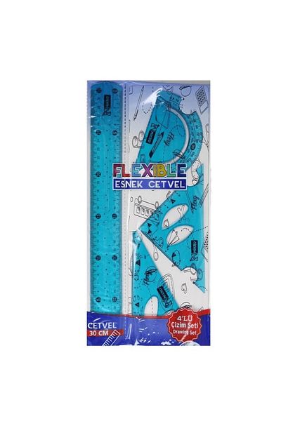 Mikro FL-04 مجموعة رسم مسطرة مرنة مكونة من 4 قطع