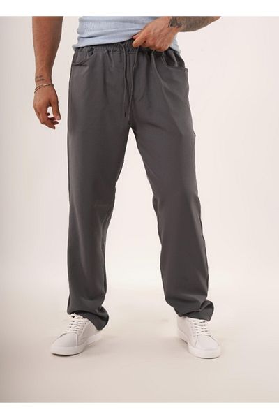 SCSARVİN Baggy Fabric Anthracite Woven Trousers - Kng 3453