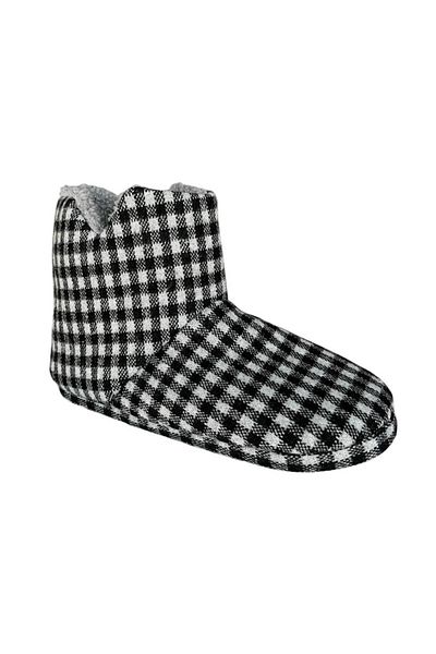 Liger Χειμερινές Ανδρικές Παντόφλες Home Boots ΜΑΥΡΟ - ΓΚΡΙ