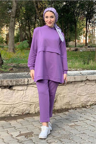 Moda Rosa 25K3299 - Purple - Hooded Double Set