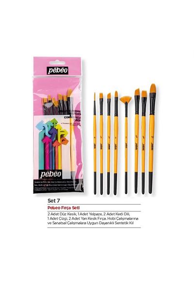 Pebeo 8' Brush Set Flat Cut - No:1/4