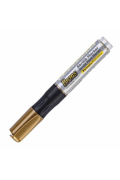 Brons Br-4020 Acrylic Marker Pen Round Tip Gold