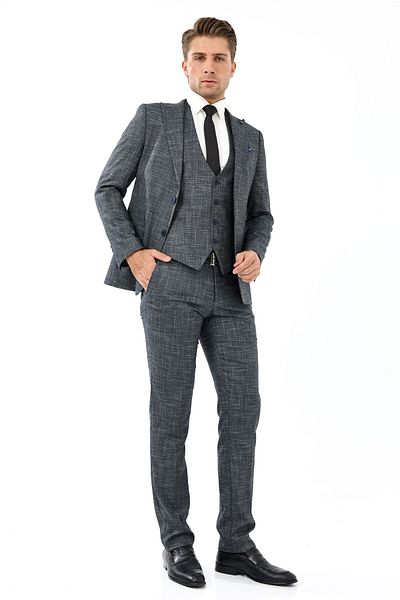 Presto بدلة Slimfit للرجال مع سترة 6 Drop Navy 786-022