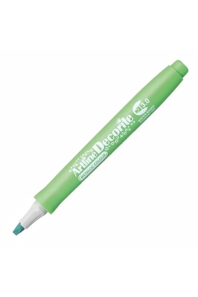 artline Edfm-3 Decorıte Marker cu vârf tăiat de 3.0mm, Verde Metalic