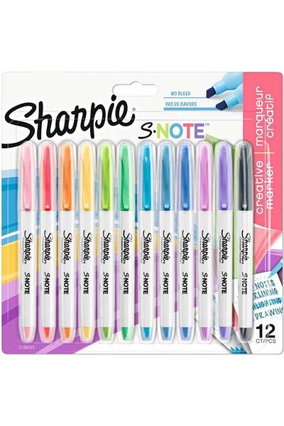 Sharpie S-note Cut End Blister Marker - 12 Colors2138233