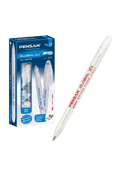 Pensan Global 0.5 Mm Red Ballpoint Pen - Pack of 12 2221