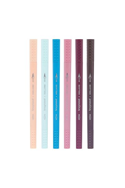 Bruynzeel Fineliner& Brushpen Double Tip Pen Set of 6 - Venice
