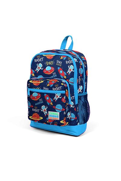 Coral High 23470 Four Compartment Space Patterned Backpack Dark Navy
