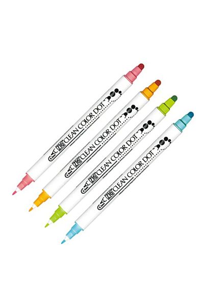 Zig Clean Color Dot Double Ended Marker Pen Set of 4