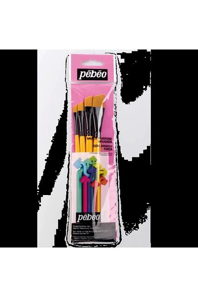 Pebeo Angular Brush Set - Set of 4 No:1/4-3/8-1/2-5/8 9