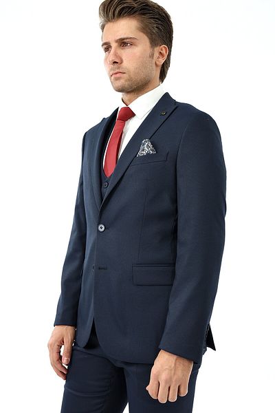 Presto بدلة Slimfit للرجال مع سترة 6 Drop Navy 778-200