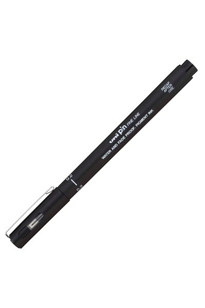 UNİ-BALL Uni Pin CS2-200 Chısel 2.0 Fıne Line Cut Point Drawing Pen Black