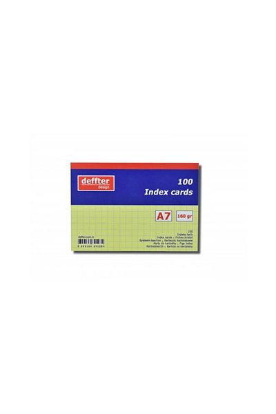 DEFFTER Index Card A7 Yellow Checked