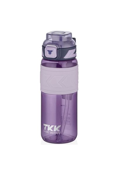 TKK Vagonlife T1019 TKK - مقبض سيليكون، قارورة تريتان للجسم مع مصاصة 600 مل أرجواني