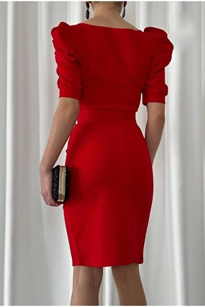 Genel Markalar Kemer Detaylı Krep Kumaş Elbise